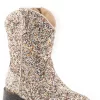 Roper Girls Toddlers Tan Faux Leather Glitter Galore Cowboy Boots