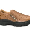 Roper Mens Performance Sport Slip-Ons Tan Faux Ostrich Leather Comfort Loafer Shoes