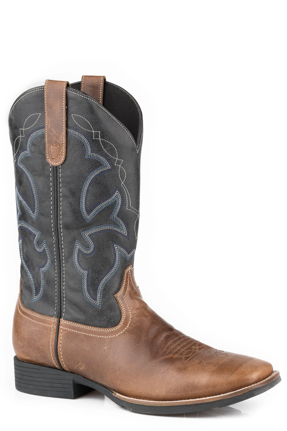 Roper Mens Brown/Navy Leather Monterey 12In Cowboy Boots 1 Roper Mens Brown/Navy Leather Monterey 12In Cowboy Boots