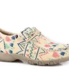 Roper Womens Tan Canvas Chillin Aztec Oxford Shoes