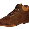 Roper Womens Horseshoe Brown Crazy Horse Leather Kiltie Ankle Riding Boots