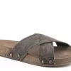 Roper Womens Brown Leather Delaney Slides Sandal Shoes