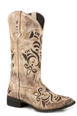 Roper Womens Tan Leather Belle Cowboy Boots