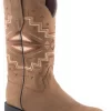 Roper Womens Tan Leather Monterey Aztec Cowboy Boots