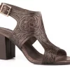 Roper Womens Brown Leather Mika II Strap Heel Sandal Shoes