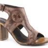 Roper Womens Beige Leather Mika II Tooled Shoes Sandals