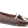 Roper Womens Brown Leather Lilly Hair On Hide Loafer Shoes