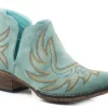 Roper Womens Blue Faux Leather Ava Western Ankle Boots