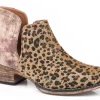 Roper Womens Tan Faux Leather Ava Leopard Hair Ankle Boots