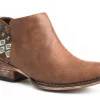 Roper Womens Brown Faux Leather Sedona Ankle Boots