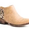 Roper Womens Tan Faux Leather Sedona Ankle Boots