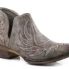Roper Womens Grey Faux Leather Ava Western Ankle Boots