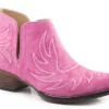 Roper Womens Pink Faux Leather Ava Western Ankle Boots
