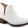 Roper Womens White Faux Leather Ava Western Ankle Boots