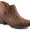 Roper Womens Tan Faux Leather Ava Western Ankle Boots