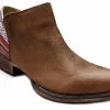 Roper Womens Cognac Leather Sedona Snip Toe Ankle Boots