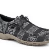 Roper Womens Black Canvas Chillin Aztec Oxford Shoes