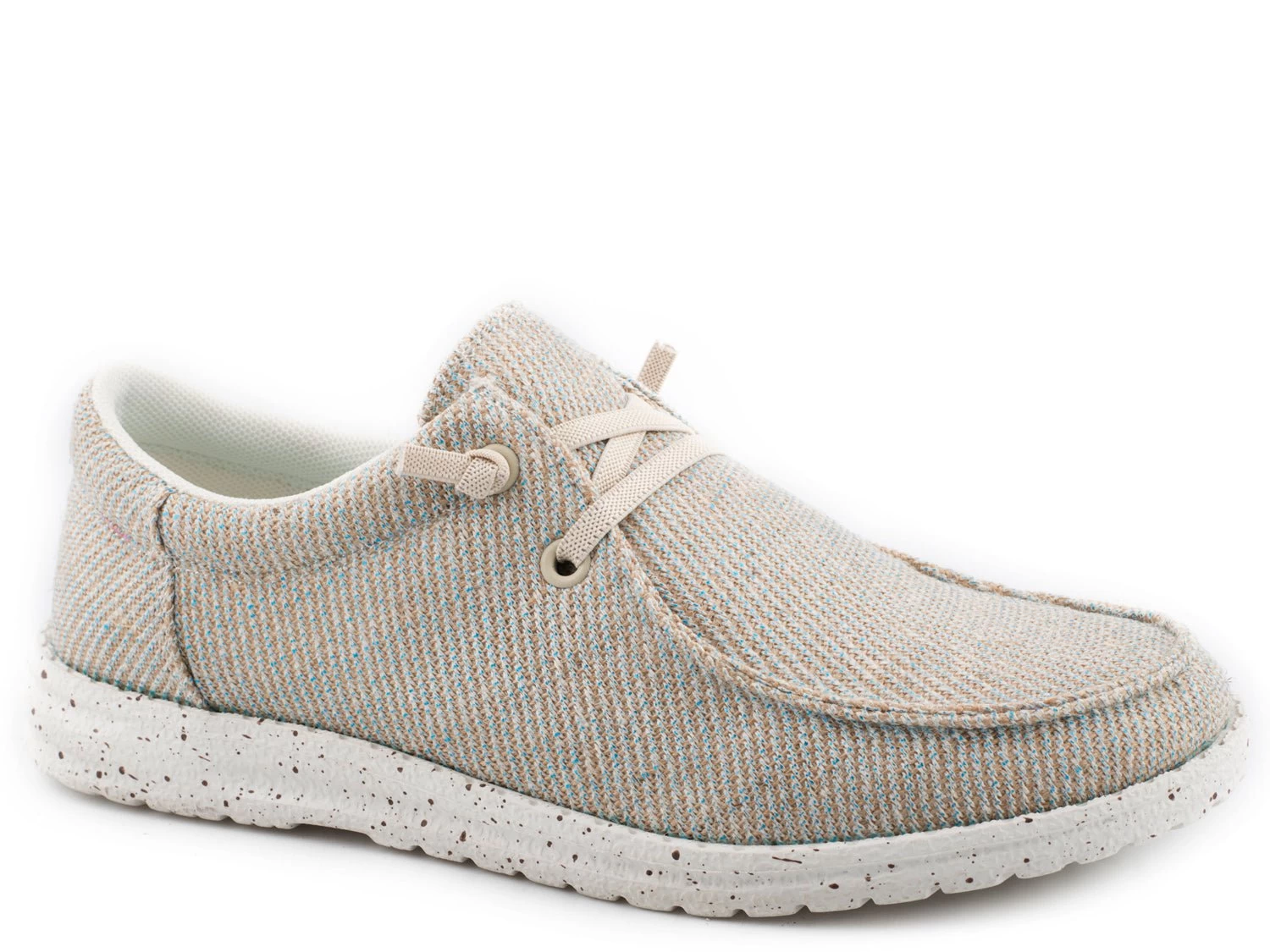 Roper Womens Blue/Natural Fabric Hang Loose Metallic Loafer Shoes 1 Roper Womens Blue/Natural Fabric Hang Loose Metallic Loafer Shoes