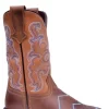 Roper Boys Youth Tan/Brown Leather Monterey Angles Cowboy Boots