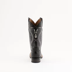 Ferrini Mens Black Leather Teju Lizard S-Toe Taylor Cowboy Boots -Fashion Footwear Shop 11193 04 Rear