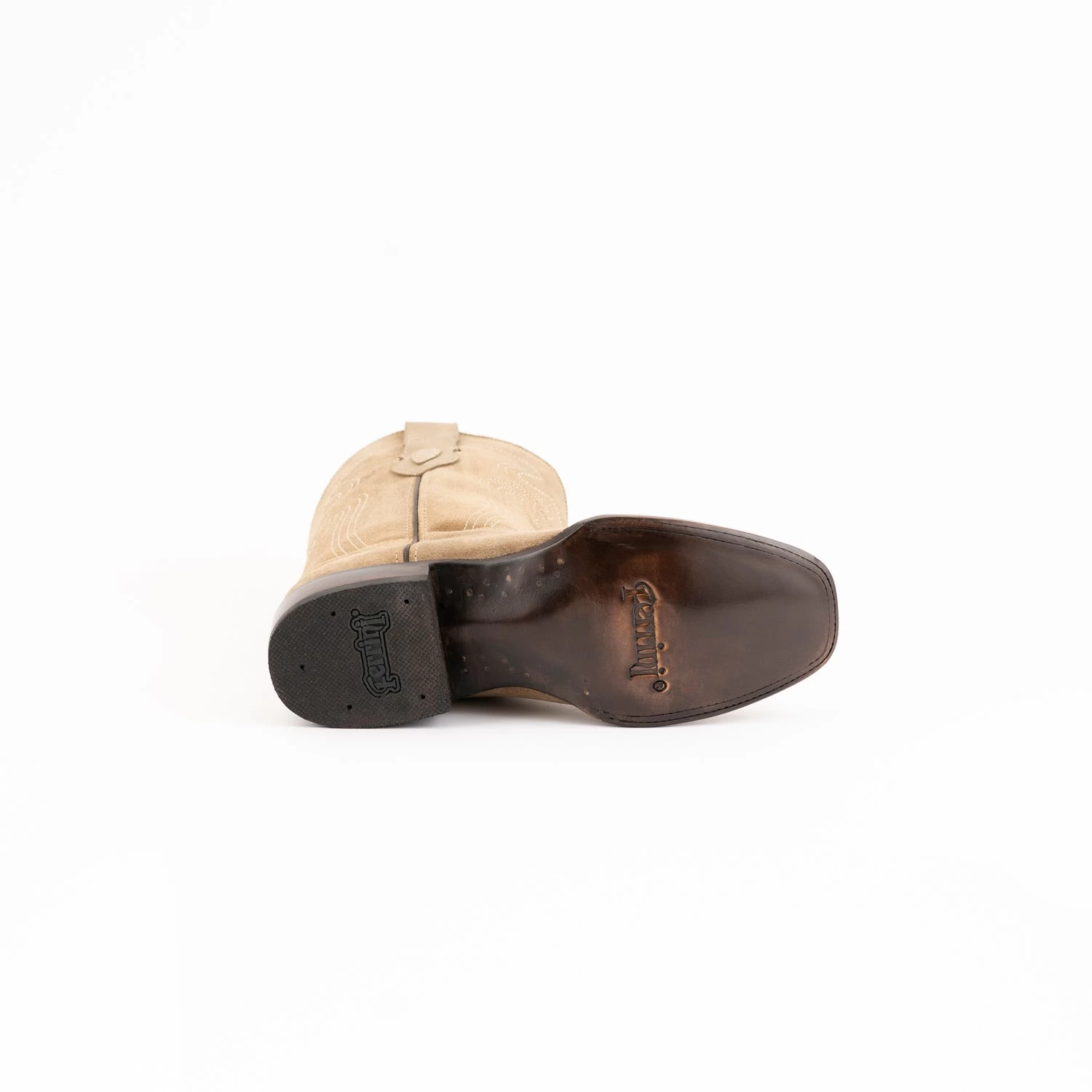 Ferrini Mens Taupe Leather Roughrider D-Toe 10in Cowboy Boots 6 Ferrini Mens Taupe Leather Roughrider D-Toe 10in Cowboy Boots - Image 6