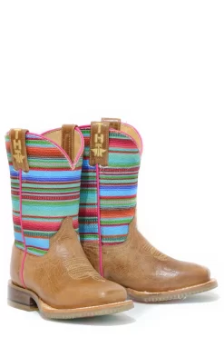 Tin Haul Kids Boys Brown Leather Serape Llama Queen Cowboy Boots
