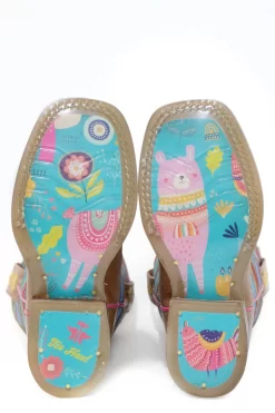 Tin Haul Kids Boys Brown Leather Serape Llama Queen Cowboy Boots -Fashion Footwear Shop 1401801015004c