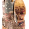Tin Haul Mens Brown Leather Land Of The Free Cowboy Boots