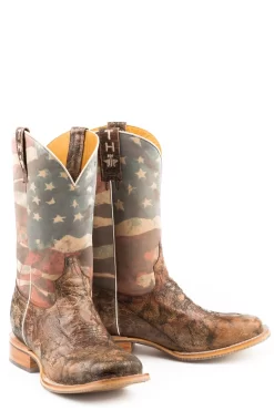 Tin Haul Mens Brown Leather Land Of The Free Cowboy Boots -Fashion Footwear Shop 1402000770386c