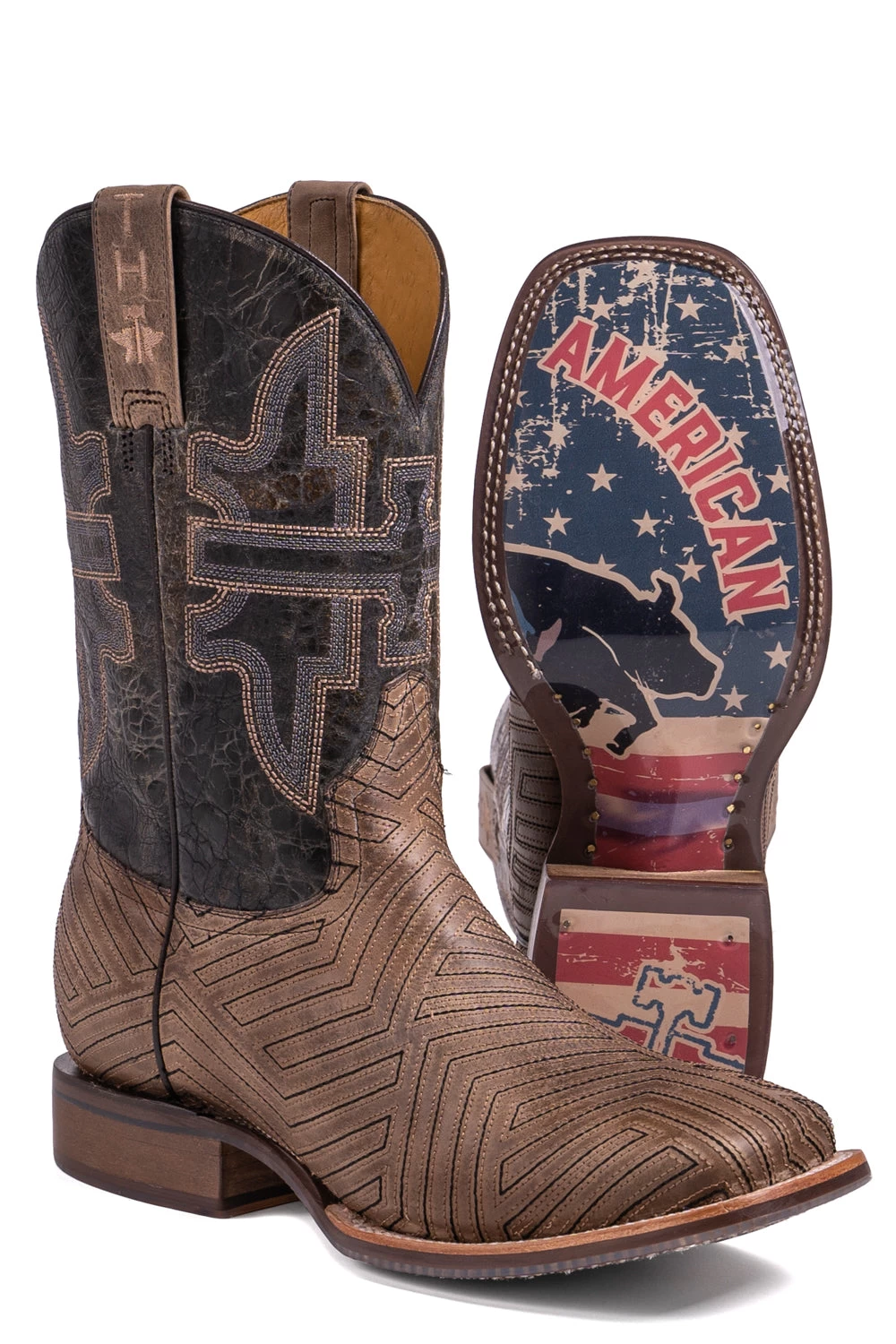 Tin Haul Mens Tan Leather Rowdy American Rodeo Cowboy Boots 1 Tin Haul Mens Tan Leather Rowdy American Rodeo Cowboy Boots