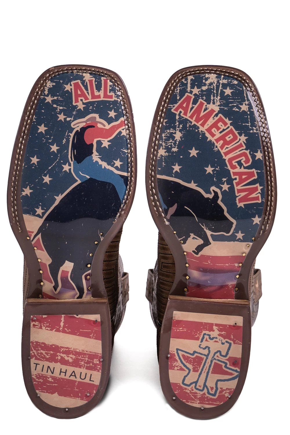 Tin Haul Mens Tan Leather Rowdy American Rodeo Cowboy Boots 2 Tin Haul Mens Tan Leather Rowdy American Rodeo Cowboy Boots - Image 2