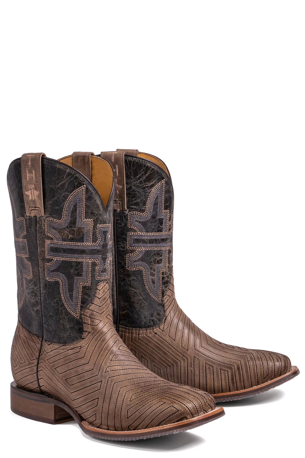 Tin Haul Mens Tan Leather Rowdy American Rodeo Cowboy Boots 3 Tin Haul Mens Tan Leather Rowdy American Rodeo Cowboy Boots - Image 3