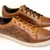 Tin Haul Mens Cognac Leather Gambler Burnished Oxford Shoes