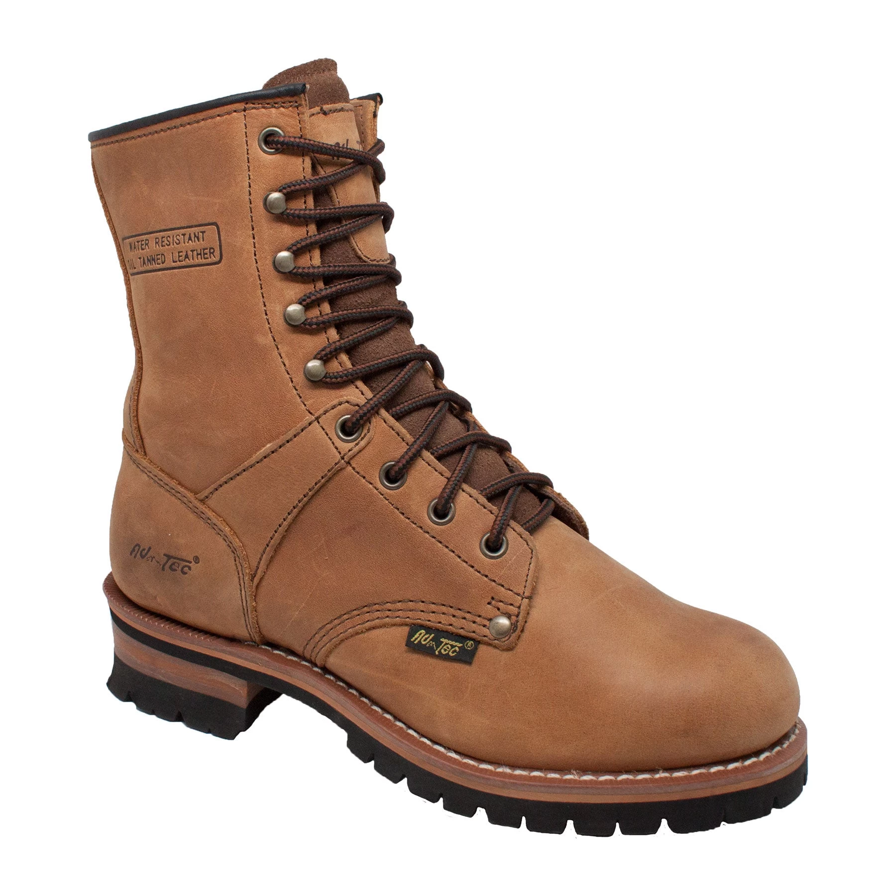 AdTec Mens Brown 9in Logger Crazy Horse Leather 2 AdTec Mens Brown 9in Logger Crazy Horse Leather - Image 2