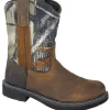 Smoky Mountain Boots Children Boys Buffalo Brown Distress Leather Camo 1.5 D