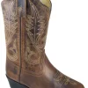 Smoky Mountain Boots Children Girls Annie Brown Waxed Leather Western