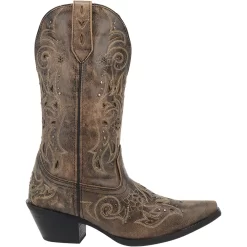 Laredo Womens Vanessa Cowboy Boots Leather Black/Tan -Fashion Footwear Shop 52050 2