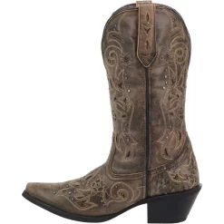 Laredo Womens Vanessa Cowboy Boots Leather Black/Tan -Fashion Footwear Shop 52050 3