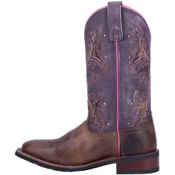 Laredo Womens Tan/Purple Lola 11in Cowboy Boots Leather -Fashion Footwear Shop 5657 3