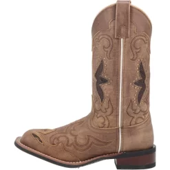 Laredo Womens Spellbound Cowboy Boots Leather Tan -Fashion Footwear Shop 5661 3