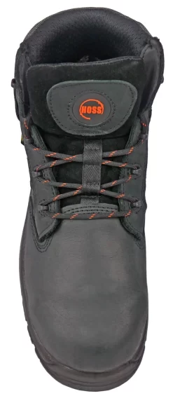 Hoss Boots Mens Black Leather 6in Prowl Metguard PR Work Boots -Fashion Footwear Shop 60140 7l