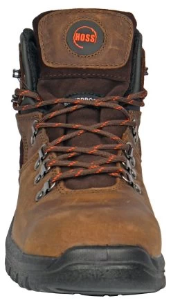 Hoss Boots Mens Brown Leather Adam 6in ST Work Boots -Fashion Footwear Shop 60421 5l