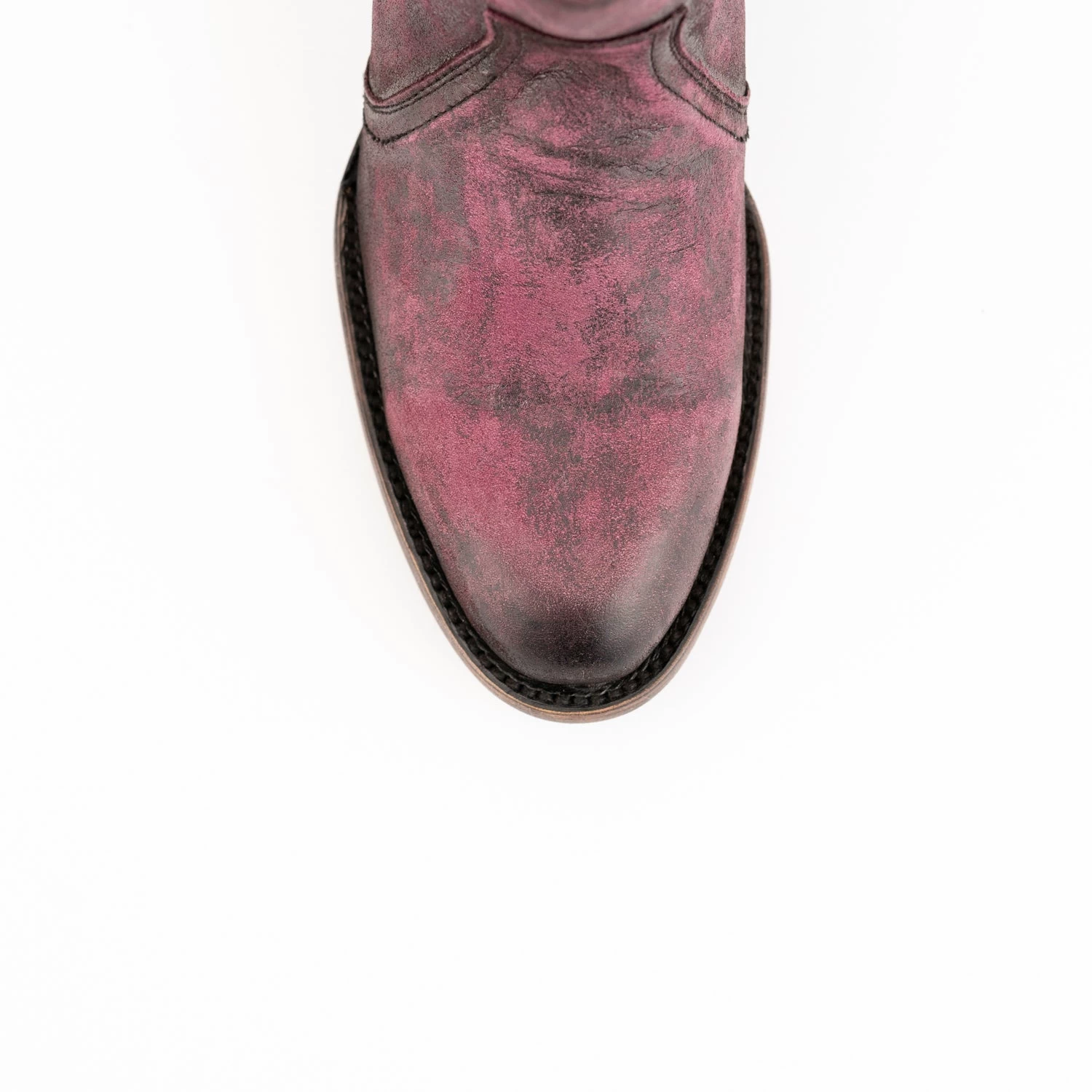 Ferrini Womens Purple Leather Stacey R-Toe Vintage Ankle Boots 6 Ferrini Womens Purple Leather Stacey R-Toe Vintage Ankle Boots - Image 6