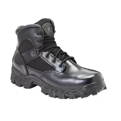 Rocky Boots Rocky Mens Black Leather Alphaforce Composite Toe Waterproof Duty Boots