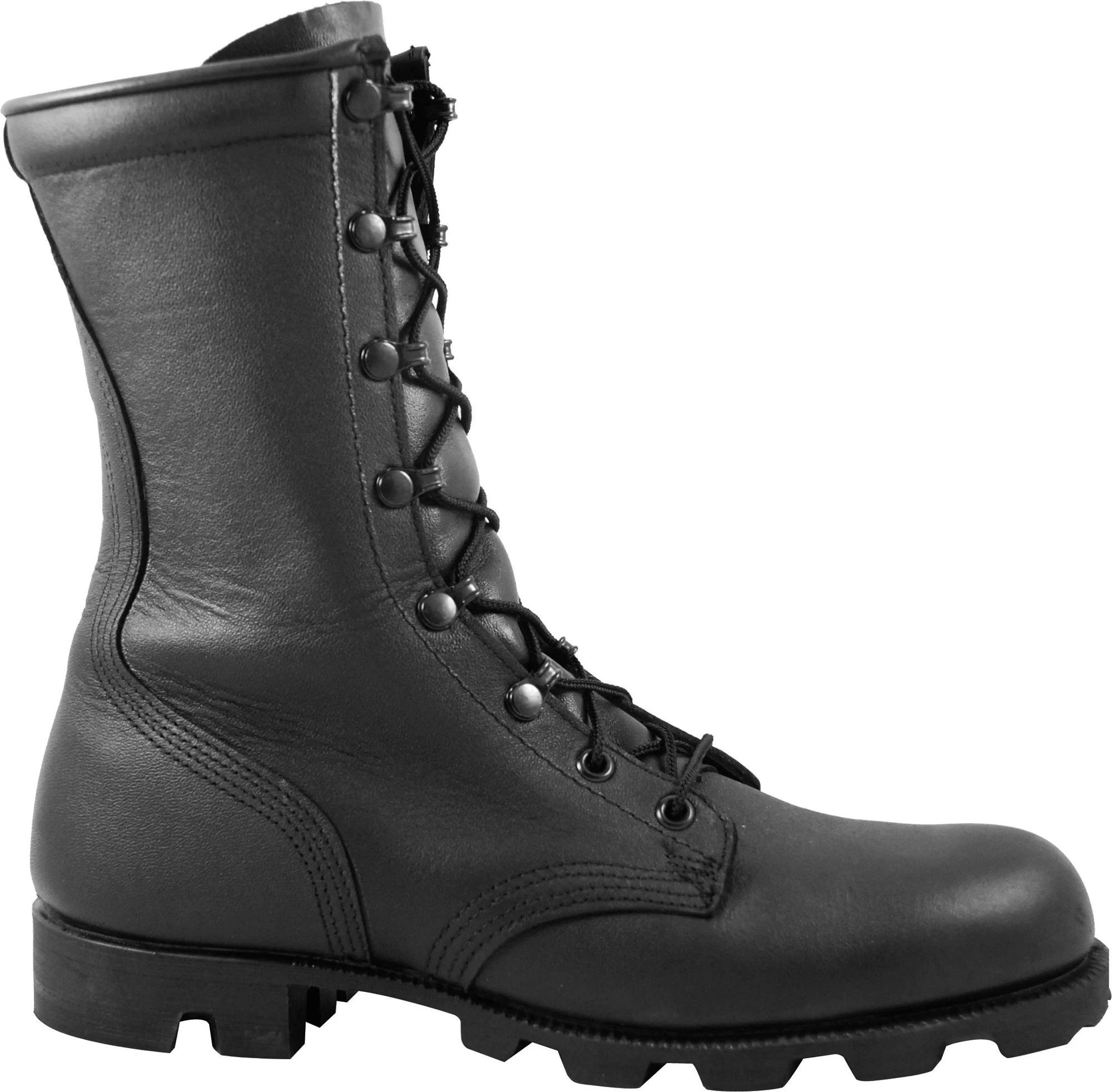 McRae Mens Black Leather Panama Military Combat Boots 4 McRae Mens Black Leather Panama Military Combat Boots - Image 4