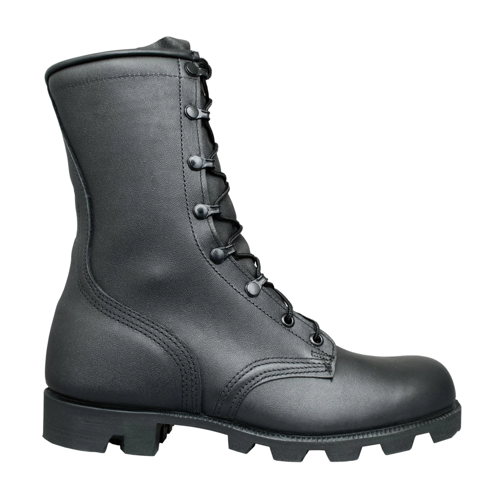 McRae Mens Black Leather Panama Military Combat Boots 2 McRae Mens Black Leather Panama Military Combat Boots - Image 2