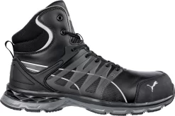 Puma Safety Black Mens Leather Velocity 2.0 2.0 Mid SD CT Lace-Up Work Boots -Fashion Footwear Shop 633805 VELOCITY 2 BLACK MID Overview