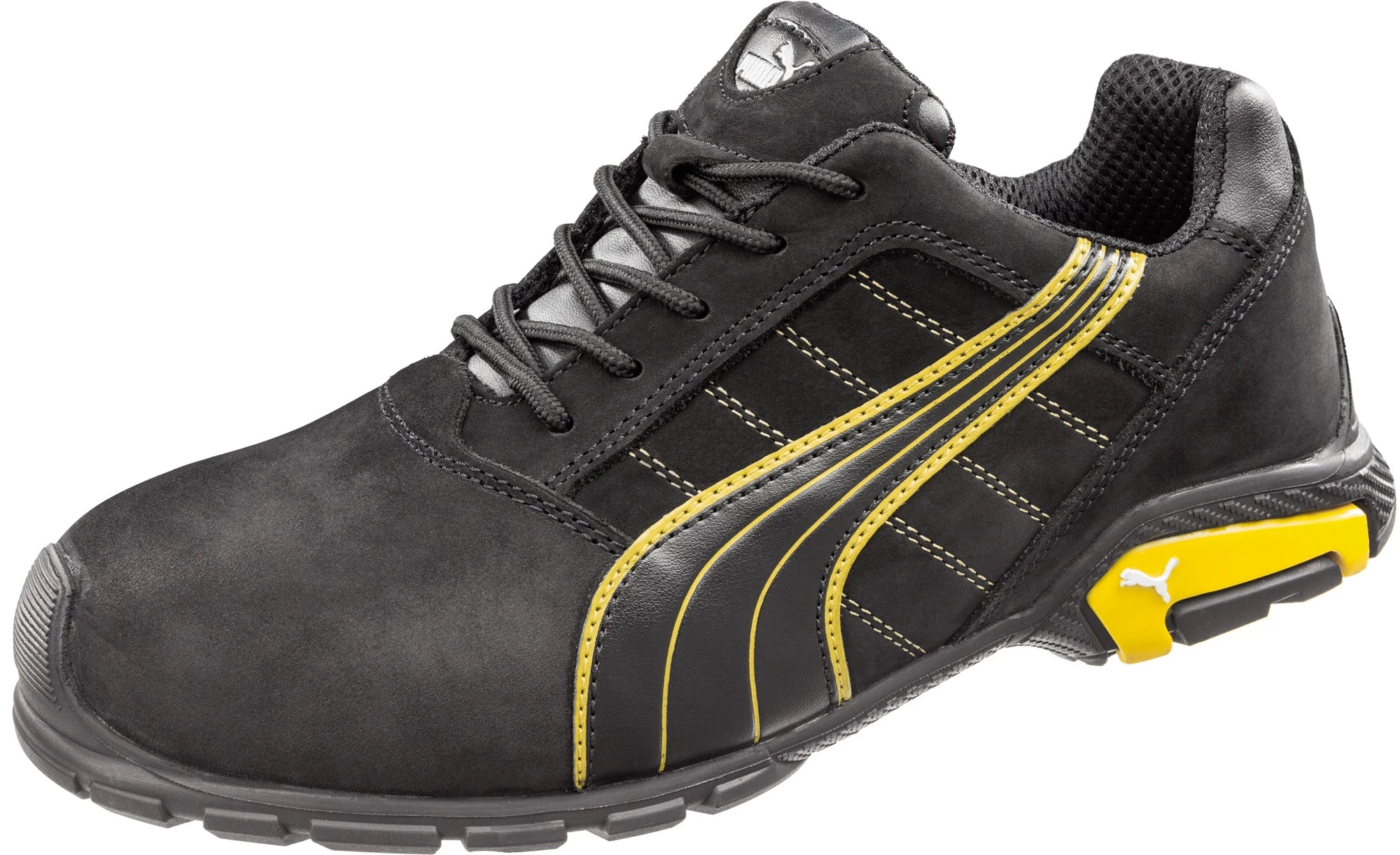 Puma Safety Black Mens Leather Amsterdam AT Oxford Work Shoes 2 Puma Safety Black Mens Leather Amsterdam AT Oxford Work Shoes - Image 2