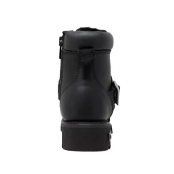 AdTec Womens Black 6in Lace Zipper Boot Leather Motorcycle -Fashion Footwear Shop 8143 back 1