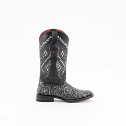 Ferrini Ladies Silver Leather Cleopatra S-Toe Cowboy Boots -Fashion Footwear Shop 83893 34 Cleopatra Silver S Toe Profile